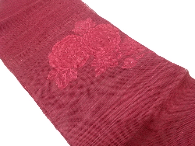 JAPANESE NAGOYA OBI FOR SUMMER / WOVEN ROSE